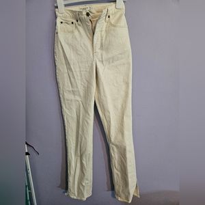 Abercrombie & Fitch ivory colored jeans, 90s super high rise curve love